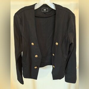 Black Double-Breasted Gold-Button Women's Blazer